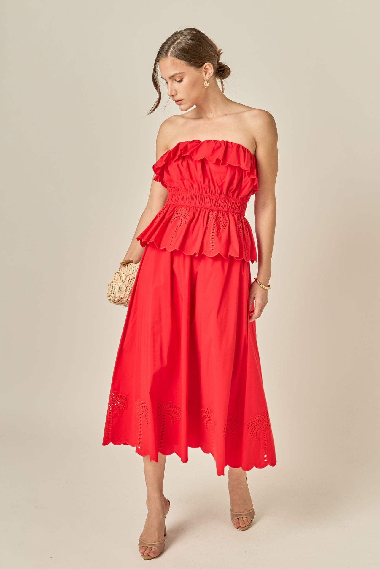 ENGLISH FACTORY - Sweet Scallop Strapless Top - TOPS available at Objectrare