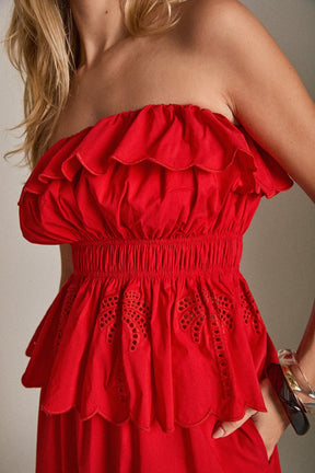 ENGLISH FACTORY - Sweet Scallop Strapless Top - TOPS available at Objectrare