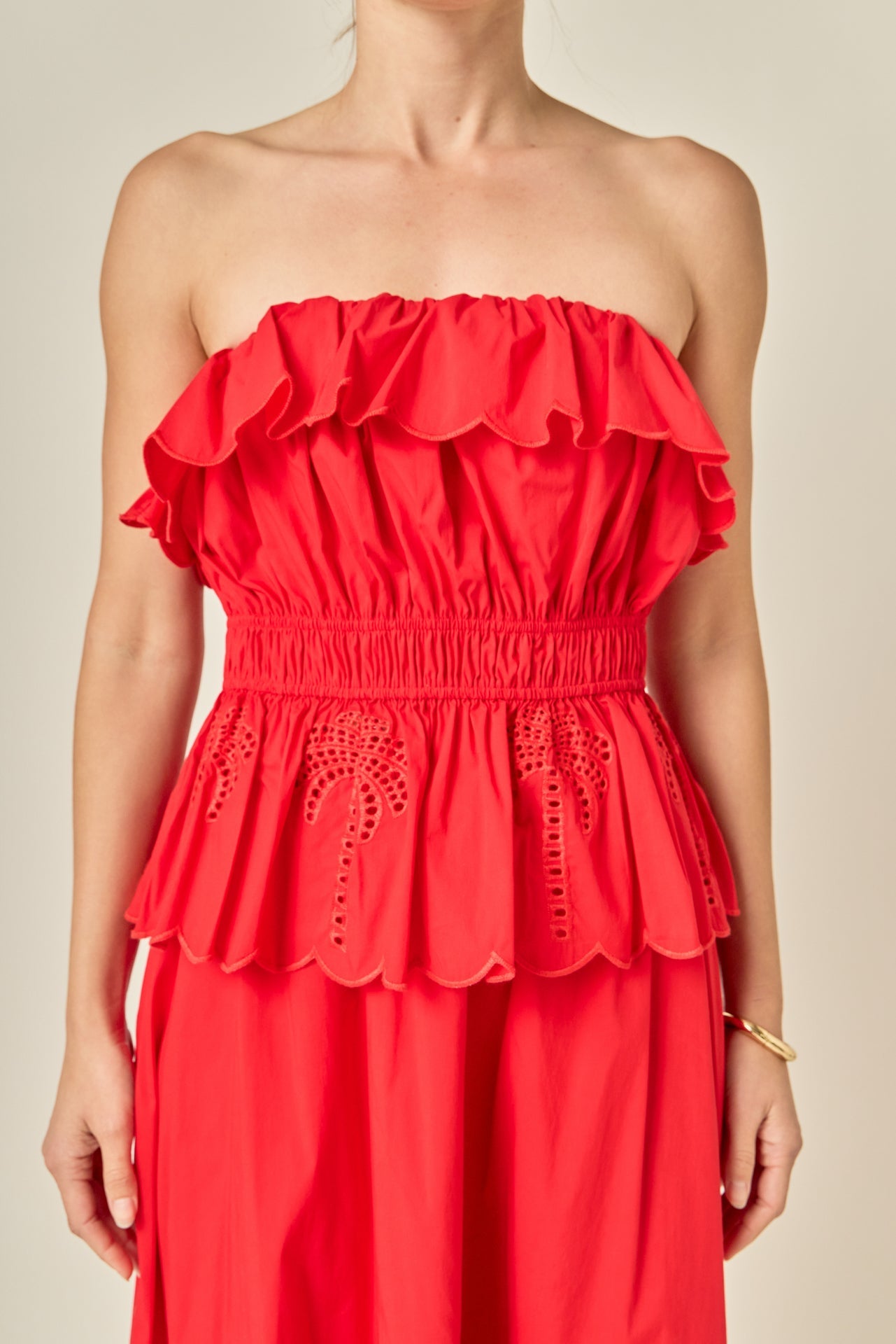 ENGLISH FACTORY - Sweet Scallop Strapless Top - TOPS available at Objectrare