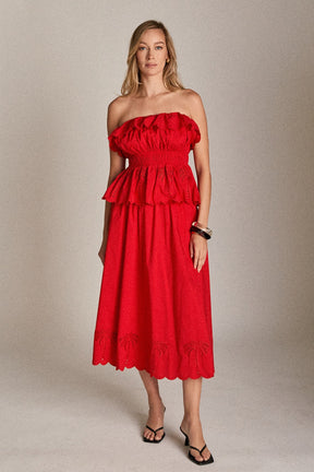 ENGLISH FACTORY - Sweet Scallop Strapless Top - TOPS available at Objectrare