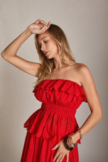 ENGLISH FACTORY - Sweet Scallop Strapless Top - TOPS available at Objectrare