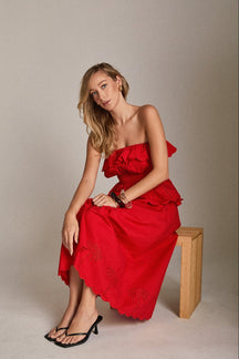ENGLISH FACTORY - Sweet Scallop Midi Skirt - SKIRTS available at Objectrare