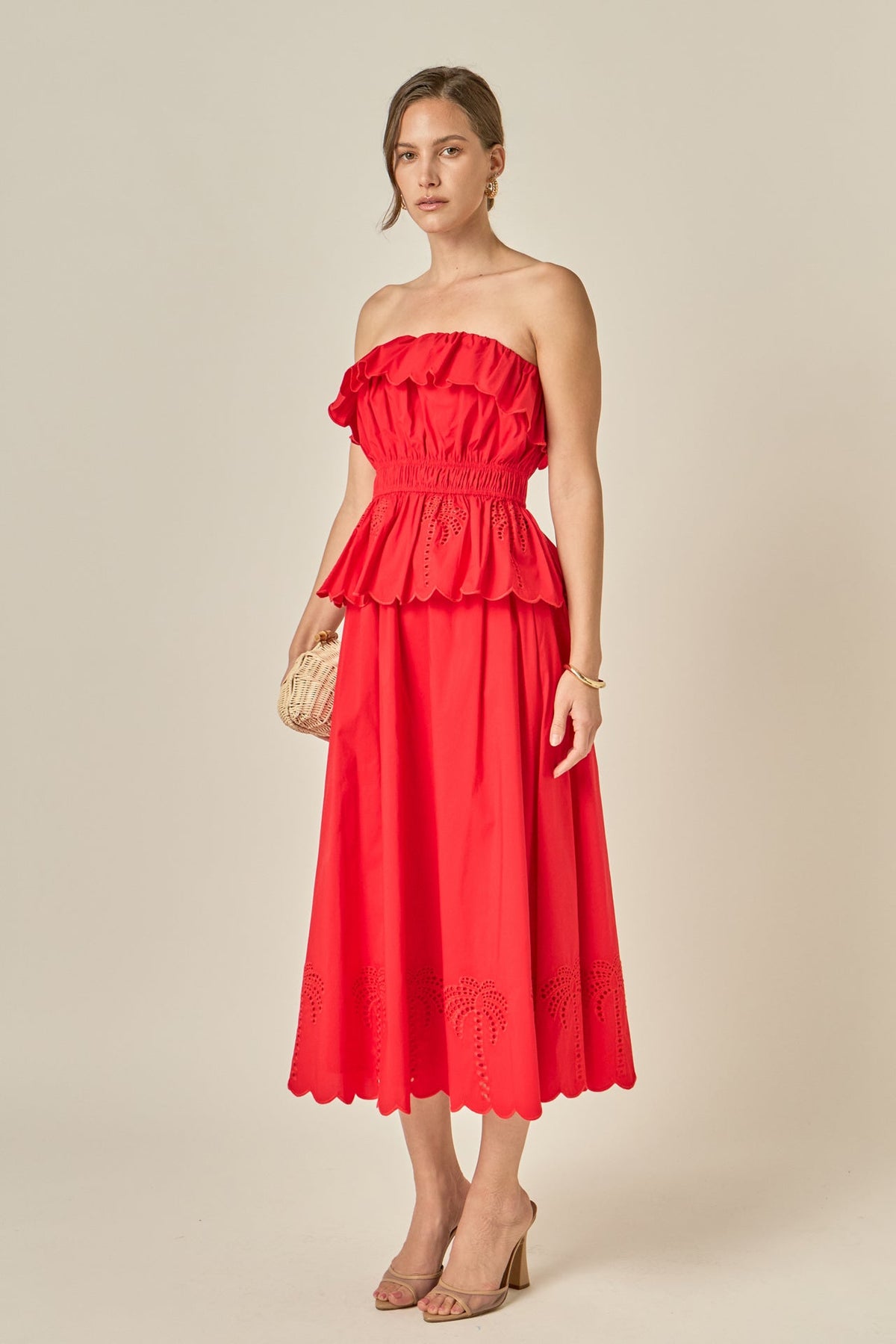 ENGLISH FACTORY - Sweet Scallop Midi Skirt - SKIRTS available at Objectrare