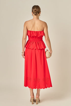 ENGLISH FACTORY - Sweet Scallop Midi Skirt - SKIRTS available at Objectrare