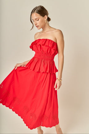 ENGLISH FACTORY - Sweet Scallop Midi Skirt - SKIRTS available at Objectrare