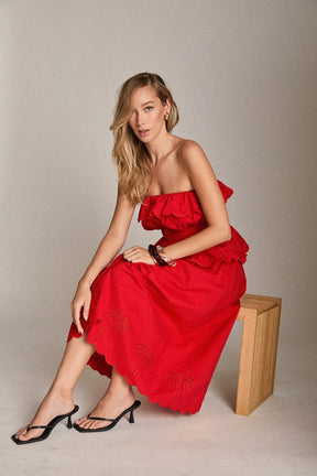 ENGLISH FACTORY - Sweet Scallop Midi Skirt - SKIRTS available at Objectrare