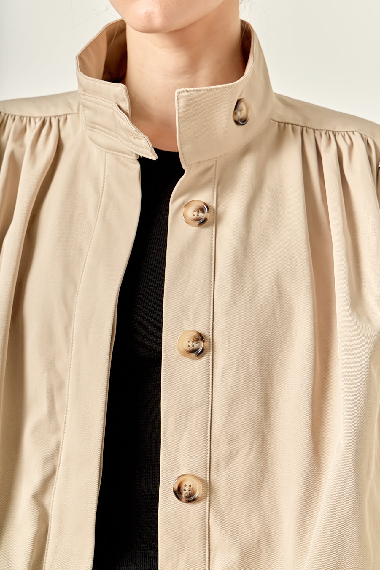 ENGLISH FACTORY - Shirred Trench Short Coat - JACKETS available at Objectrare