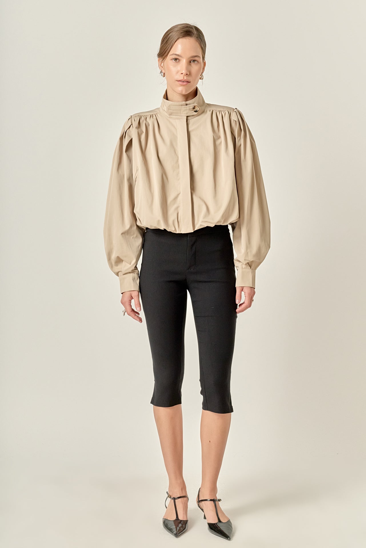 Shirred Trench Short Coat