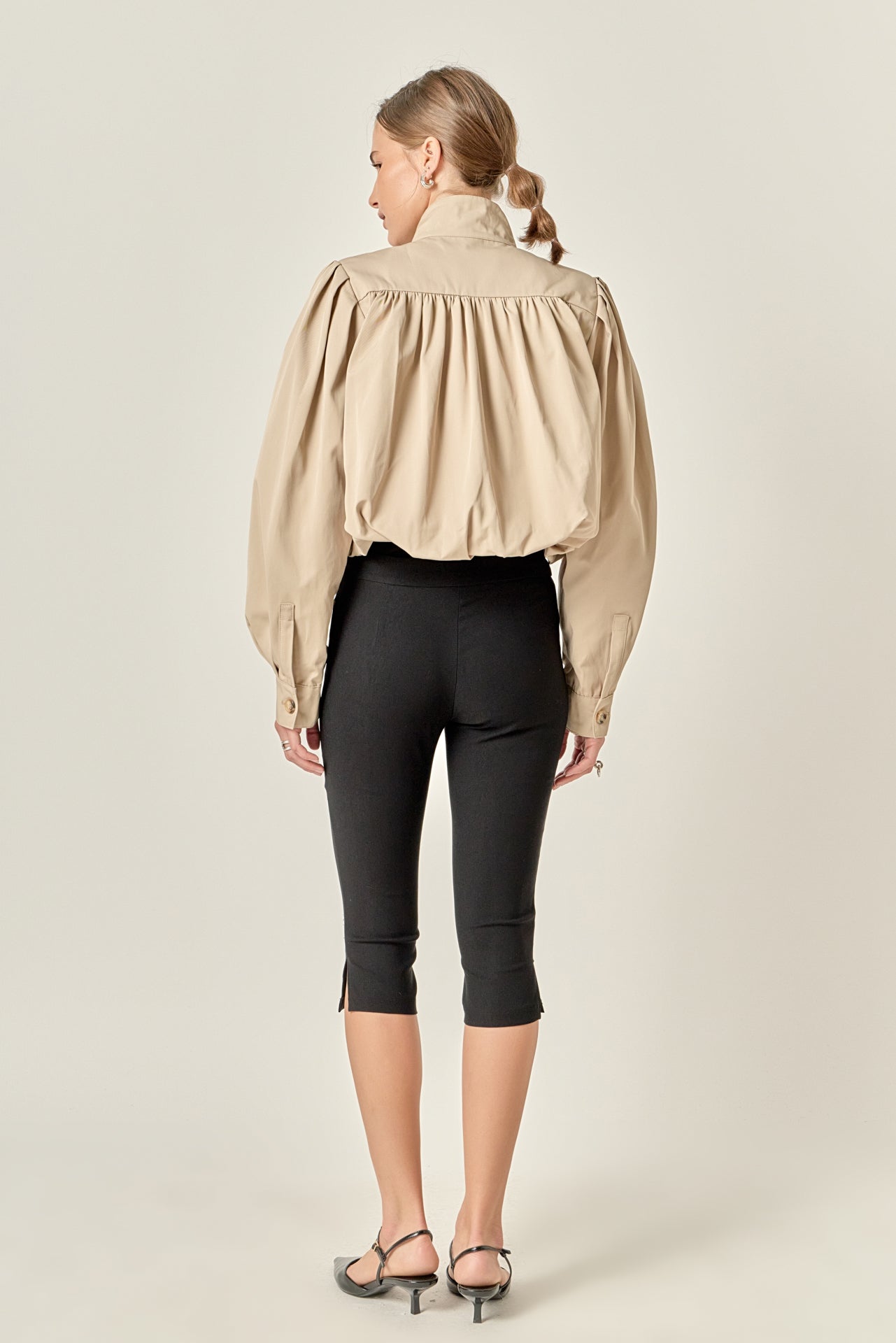 Shirred Trench Short Coat