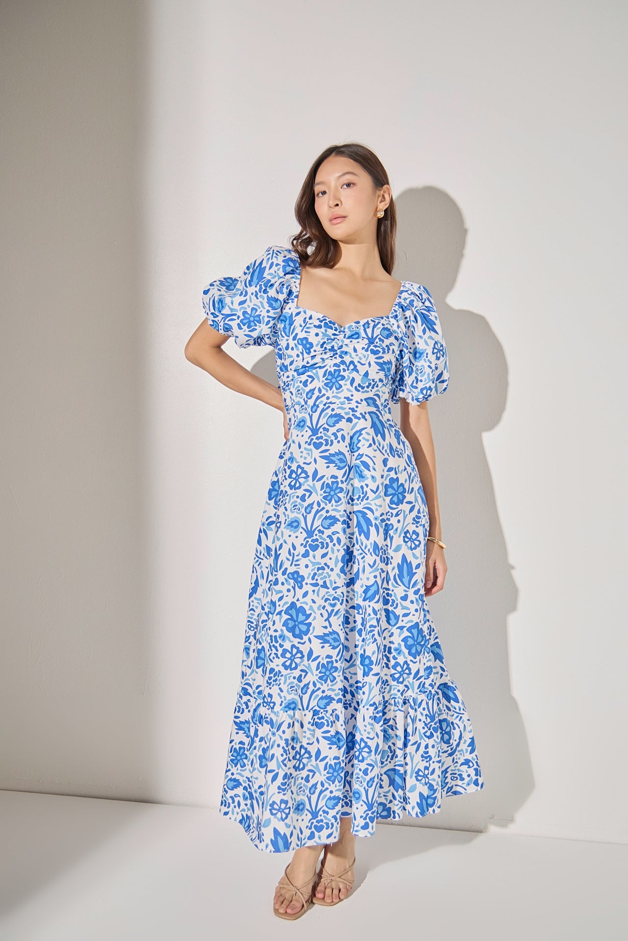 LA'VEN - Print Back Bow Tie Maxi Dress - DRESSES available at Objectrare