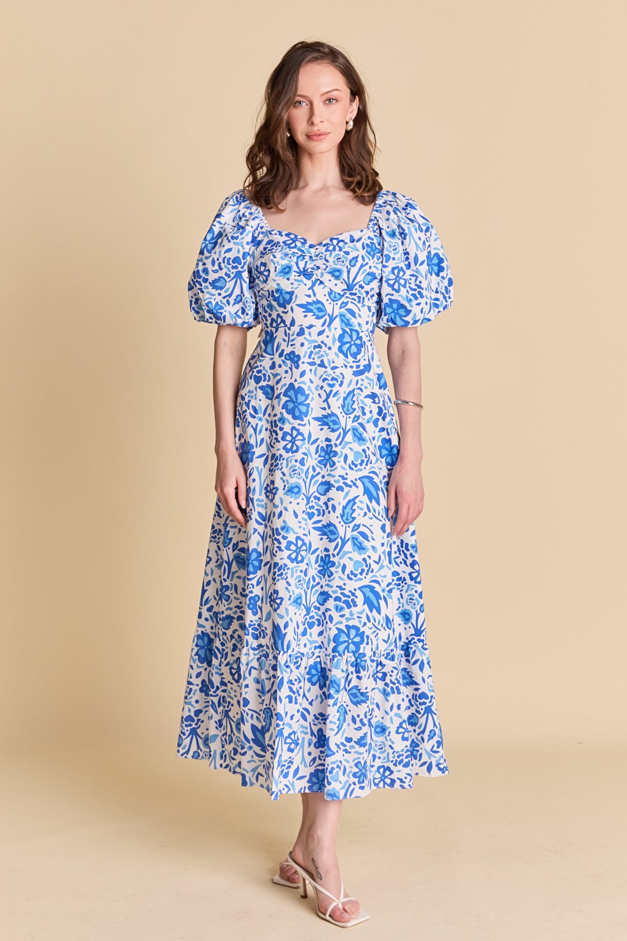 LA'VEN - Print Back Bow Tie Maxi Dress - DRESSES available at Objectrare