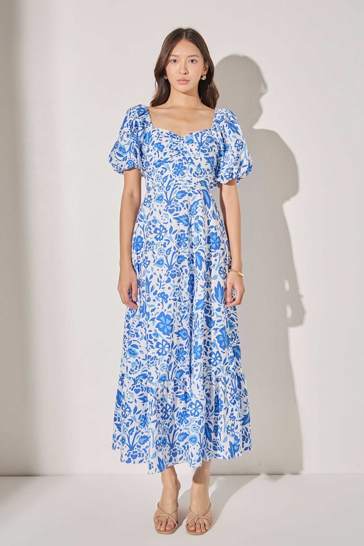 LA'VEN - Print Back Bow Tie Maxi Dress - DRESSES available at Objectrare