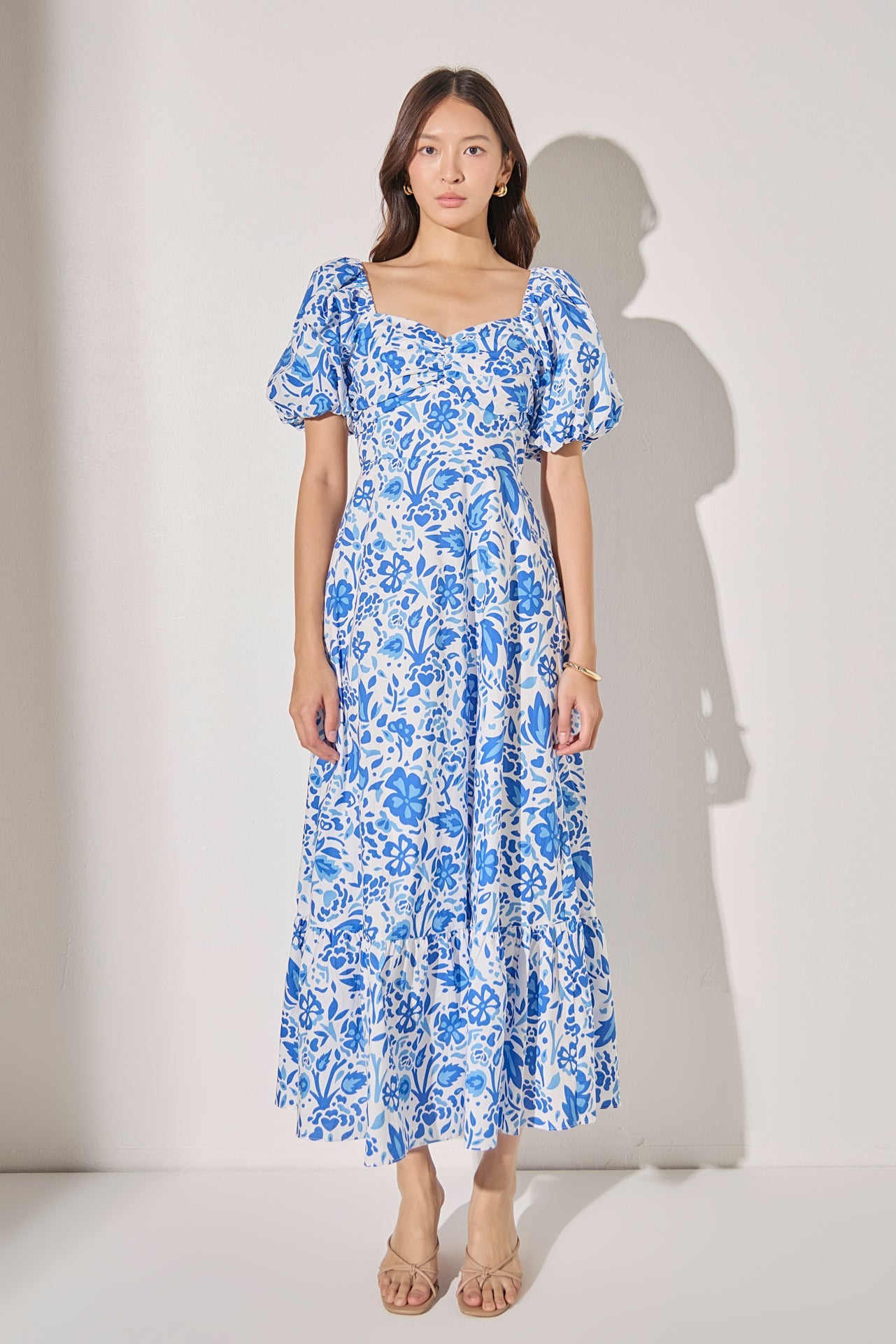 LA'VEN - Print Back Bow Tie Maxi Dress - DRESSES available at Objectrare