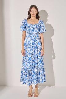 LA'VEN - Print Back Bow Tie Maxi Dress - DRESSES available at Objectrare