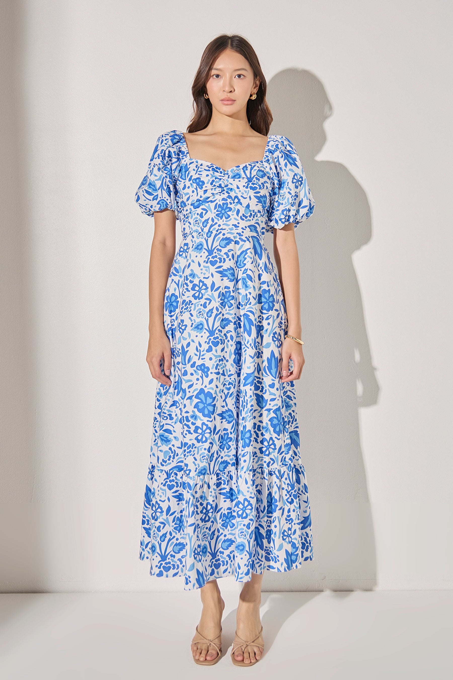 LA'VEN - Print Back Bow Tie Maxi Dress - DRESSES available at Objectrare