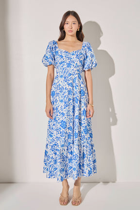 LA'VEN - Print Back Bow Tie Maxi Dress - DRESSES available at Objectrare