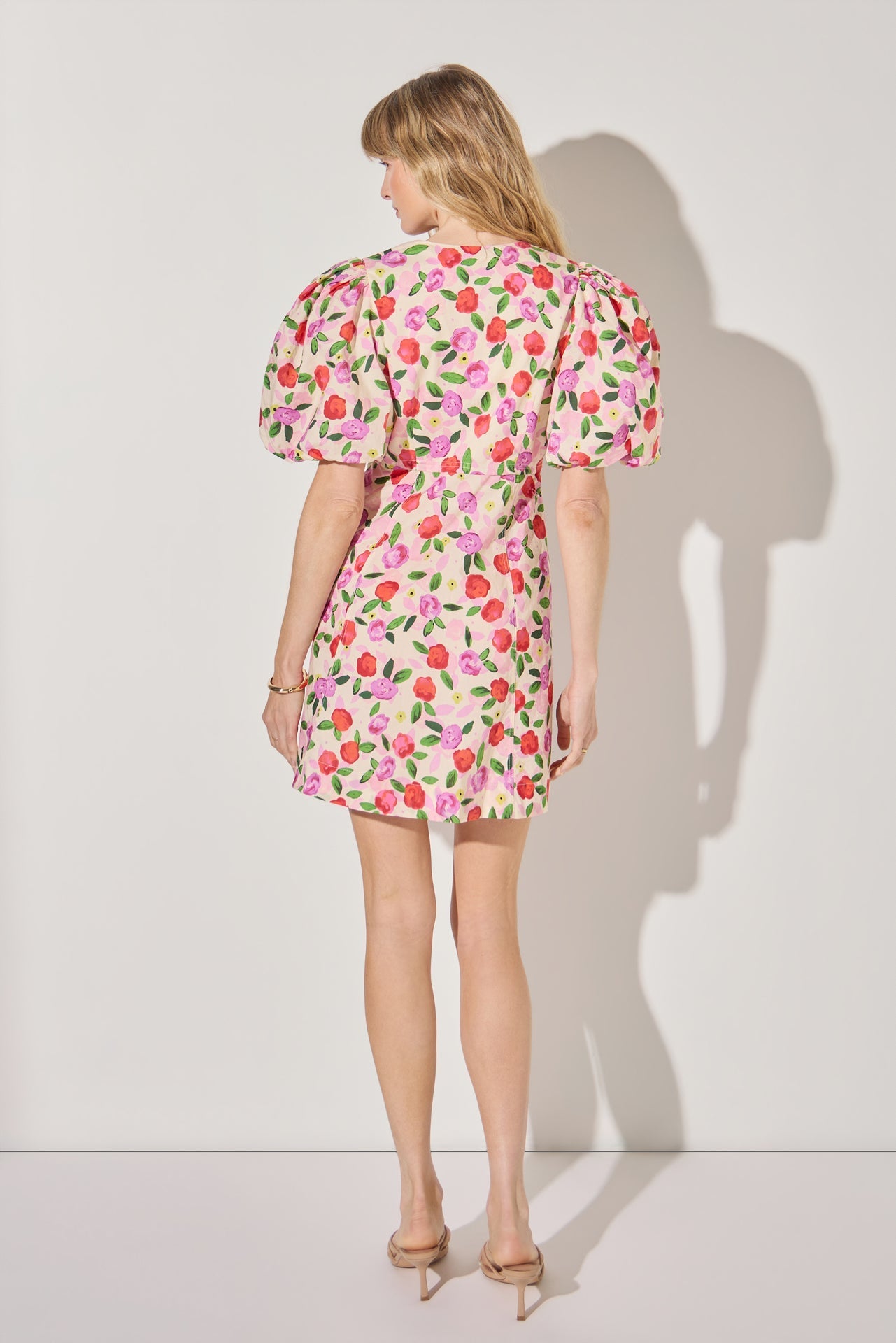 LA'VEN - Floral Print Mini Dress With Button Detail - DRESSES available at Objectrare