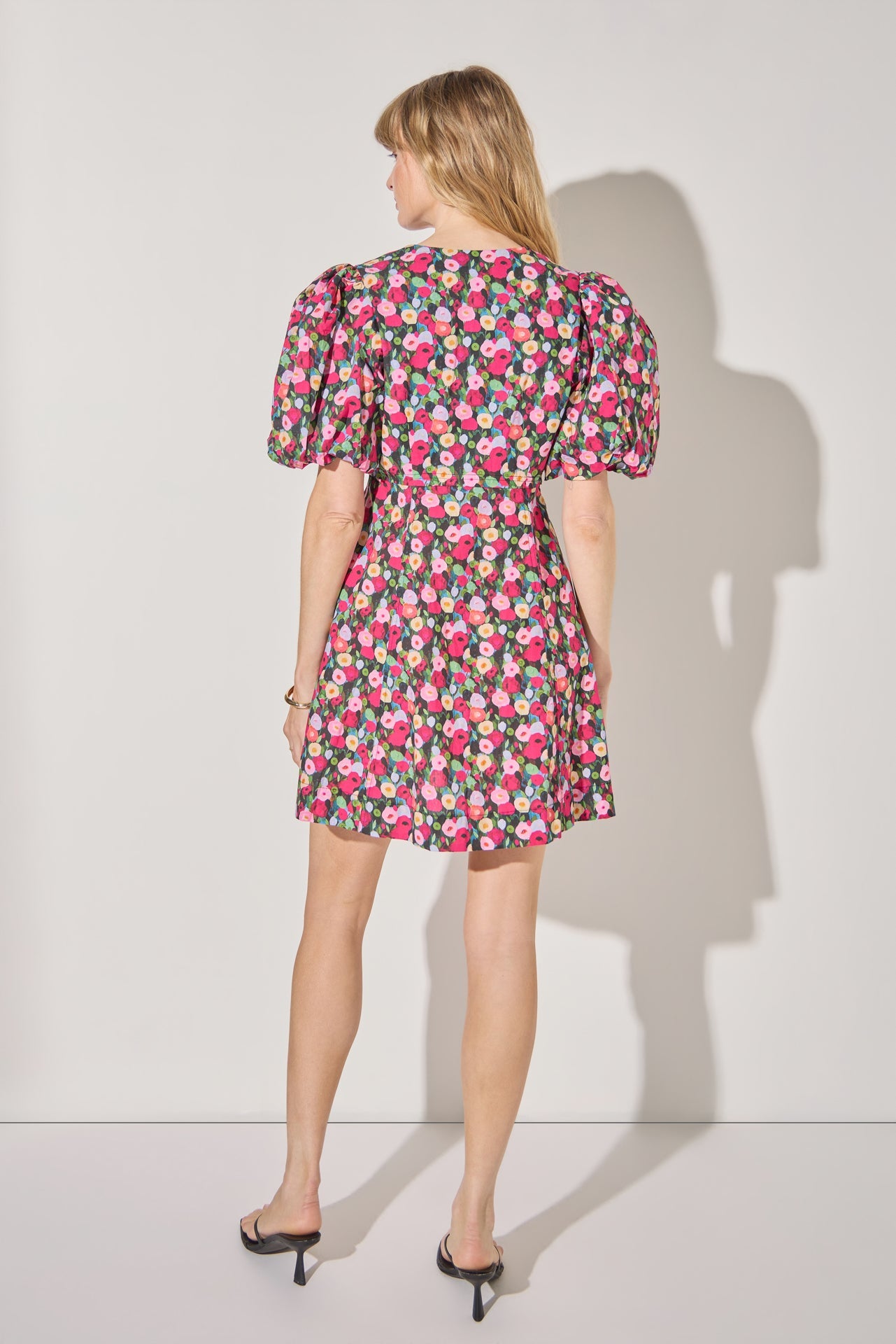 LA'VEN - Floral Print Mini Dress With Button Detail - DRESSES available at Objectrare