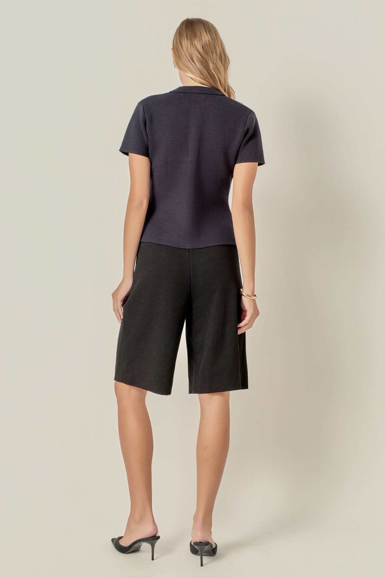 Gem Button Knit Top