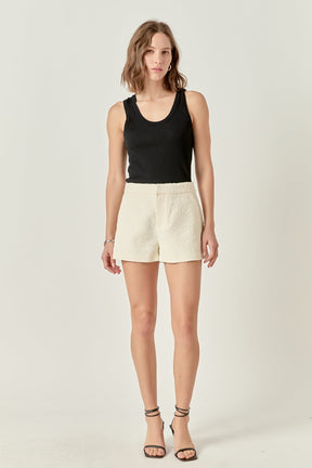 ENGLISH FACTORY - Chloe Textured Shorts - SHORTS available at Objectrare