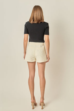 ENGLISH FACTORY - Chloe Textured Shorts - SHORTS available at Objectrare