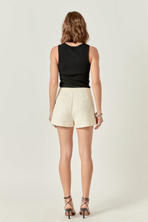 ENGLISH FACTORY - Chloe Textured Shorts - SHORTS available at Objectrare