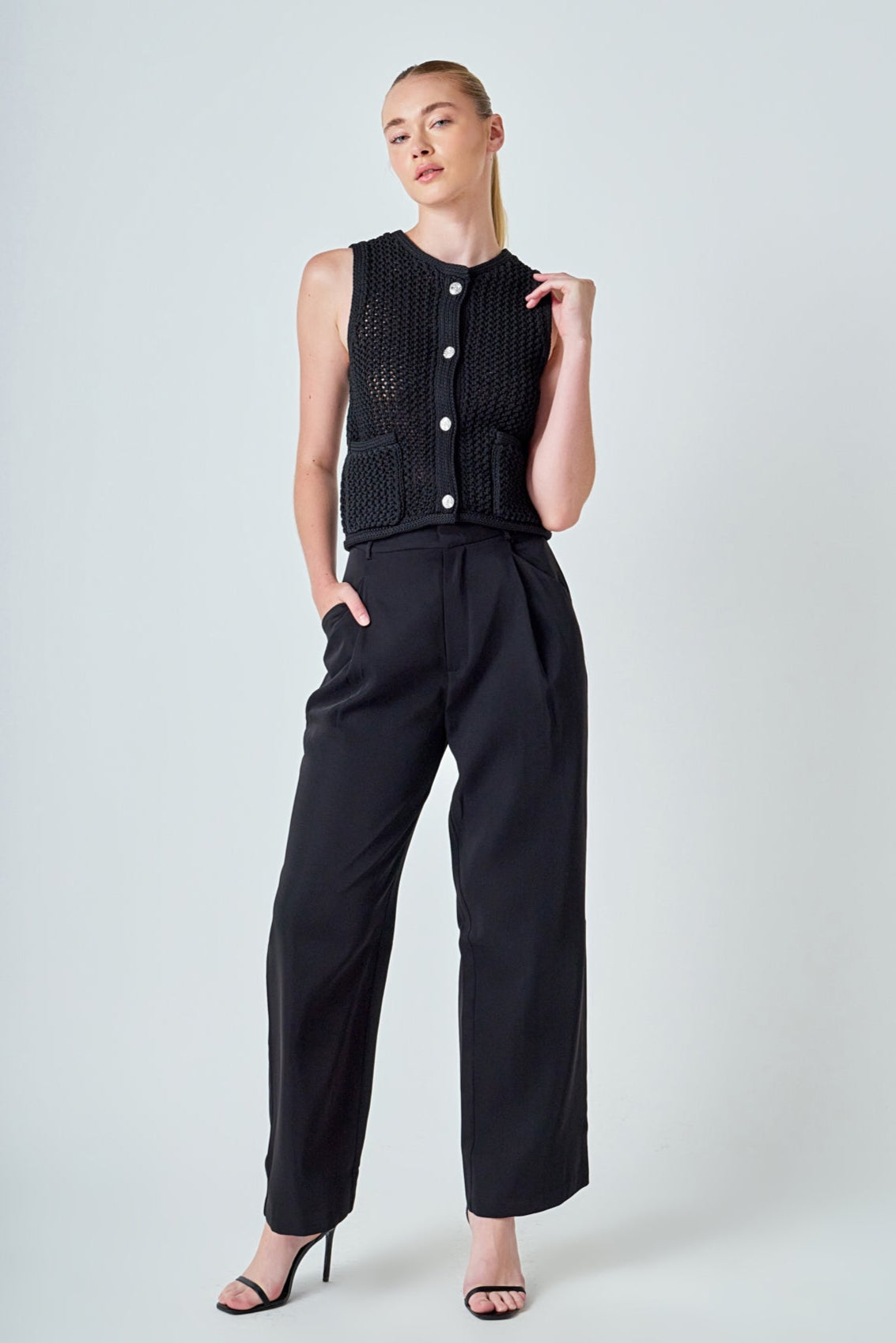 ENDLESS ROSE - Sleeveless Knit Top - TOPS available at Objectrare