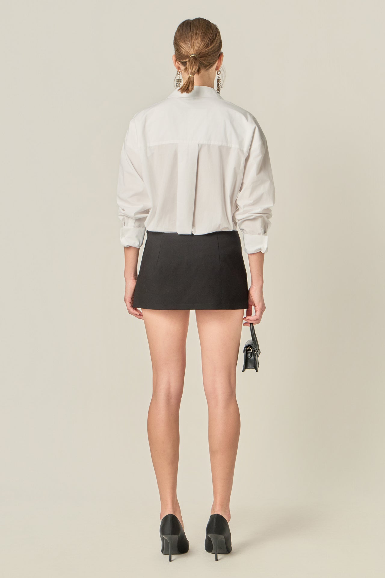 ENGLISH FACTORY - Crystal Button Oversized Shirt - TOPS available at Objectrare