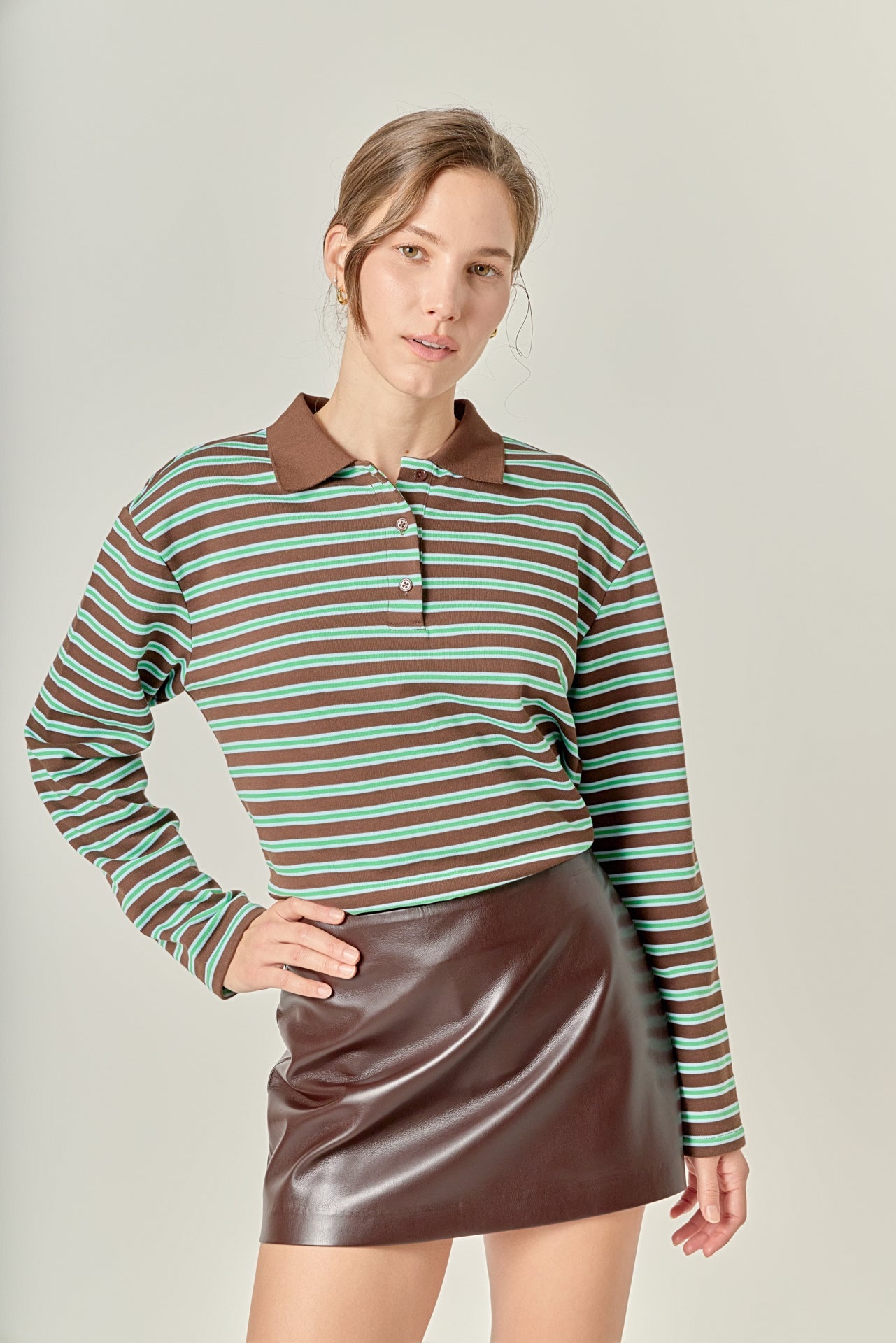 ENGLISH FACTORY - Stripe Collar Sweatshirt - TOPS available at Objectrare