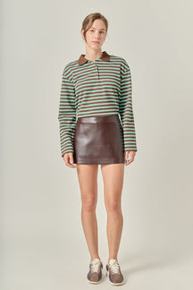 ENGLISH FACTORY - Stripe Collar Sweatshirt - TOPS available at Objectrare