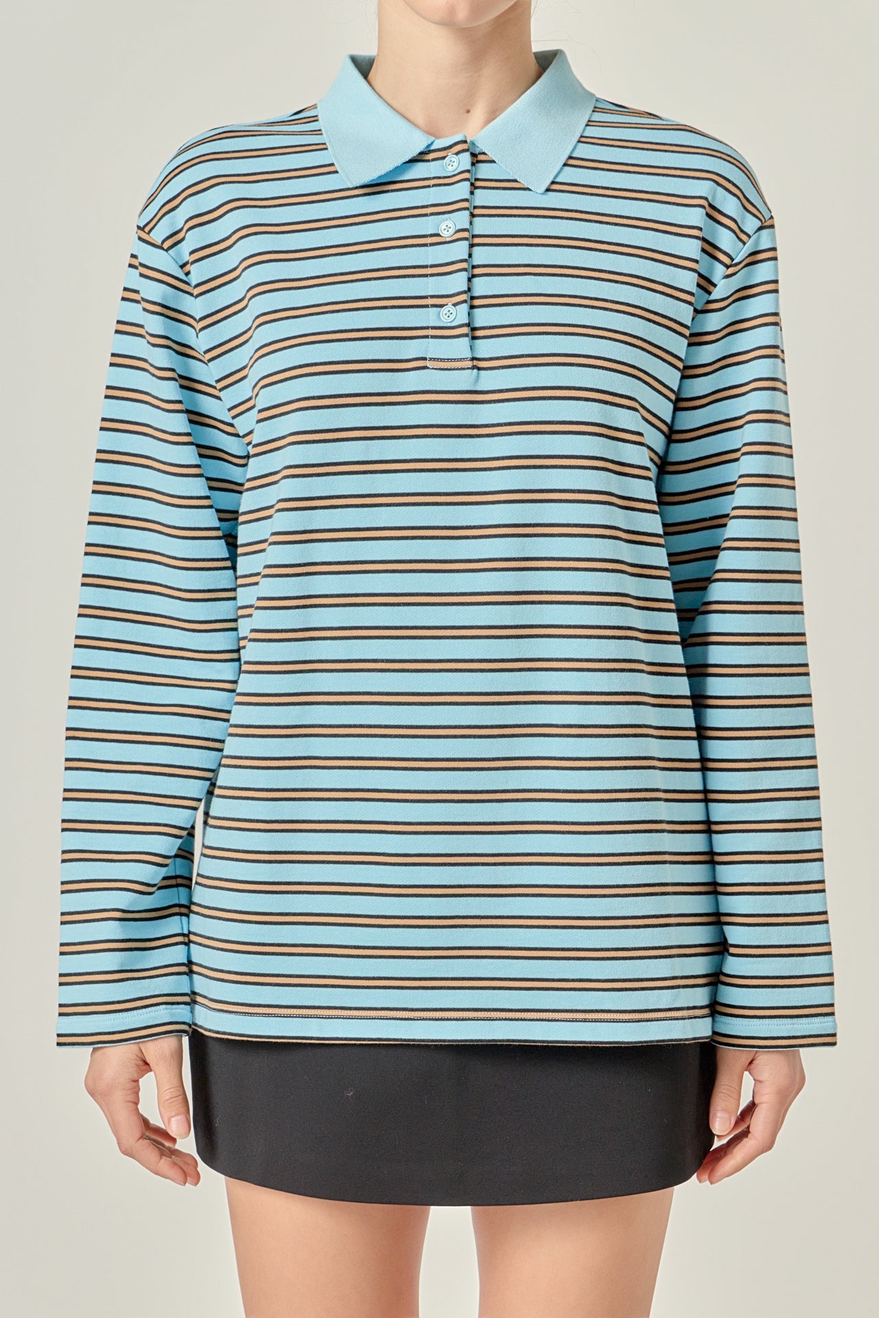 ENGLISH FACTORY - Stripe Collar Sweatshirt - TOPS available at Objectrare
