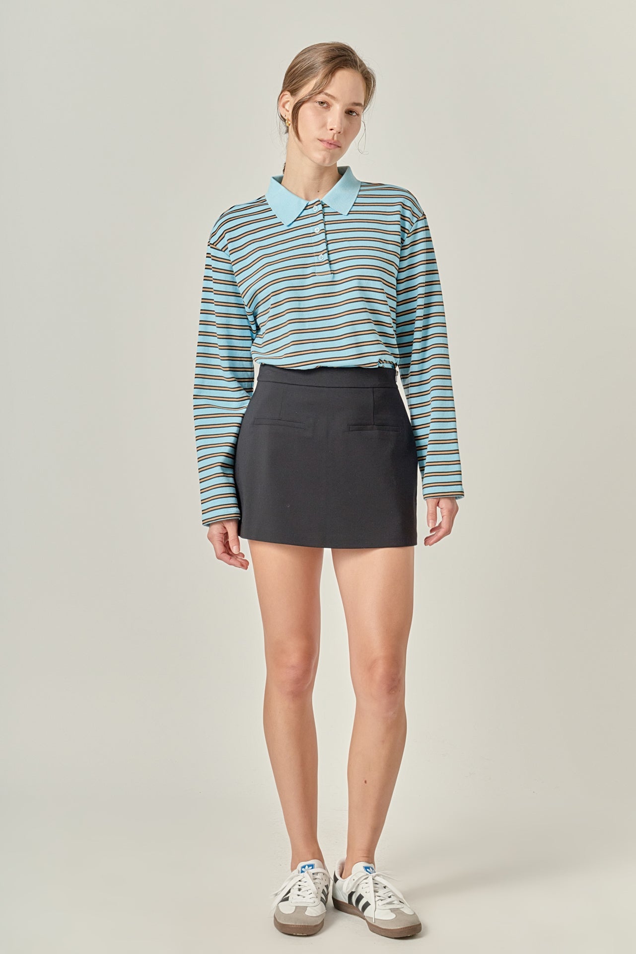 ENGLISH FACTORY - Stripe Collar Sweatshirt - TOPS available at Objectrare