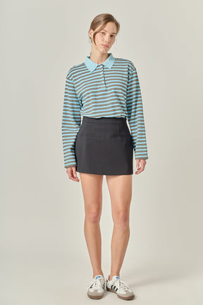 ENGLISH FACTORY - Stripe Collar Sweatshirt - TOPS available at Objectrare