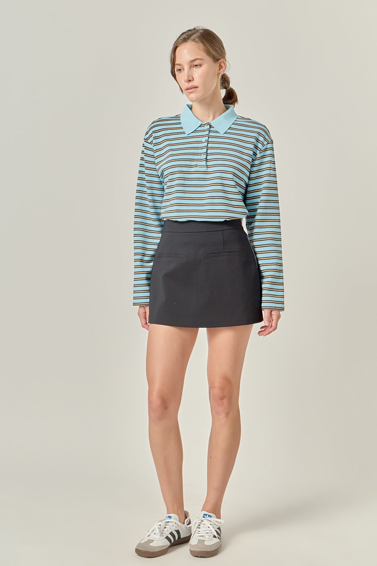 ENGLISH FACTORY - Stripe Collar Sweatshirt - TOPS available at Objectrare