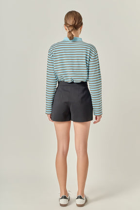 ENGLISH FACTORY - Stripe Collar Sweatshirt - TOPS available at Objectrare