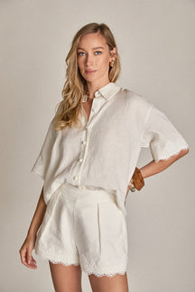 The Eloise Lace Linen Shorts