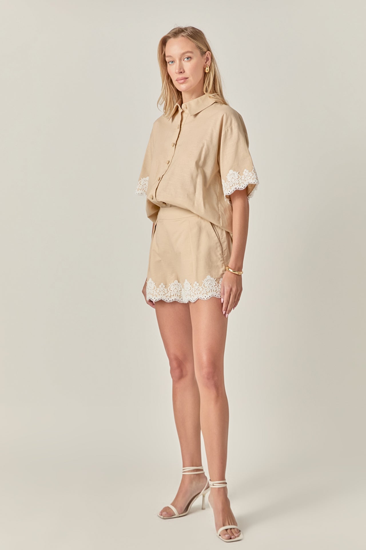 ENGLISH FACTORY - Linen Lace Shirt - SHIRTS & BLOUSES available at Objectrare