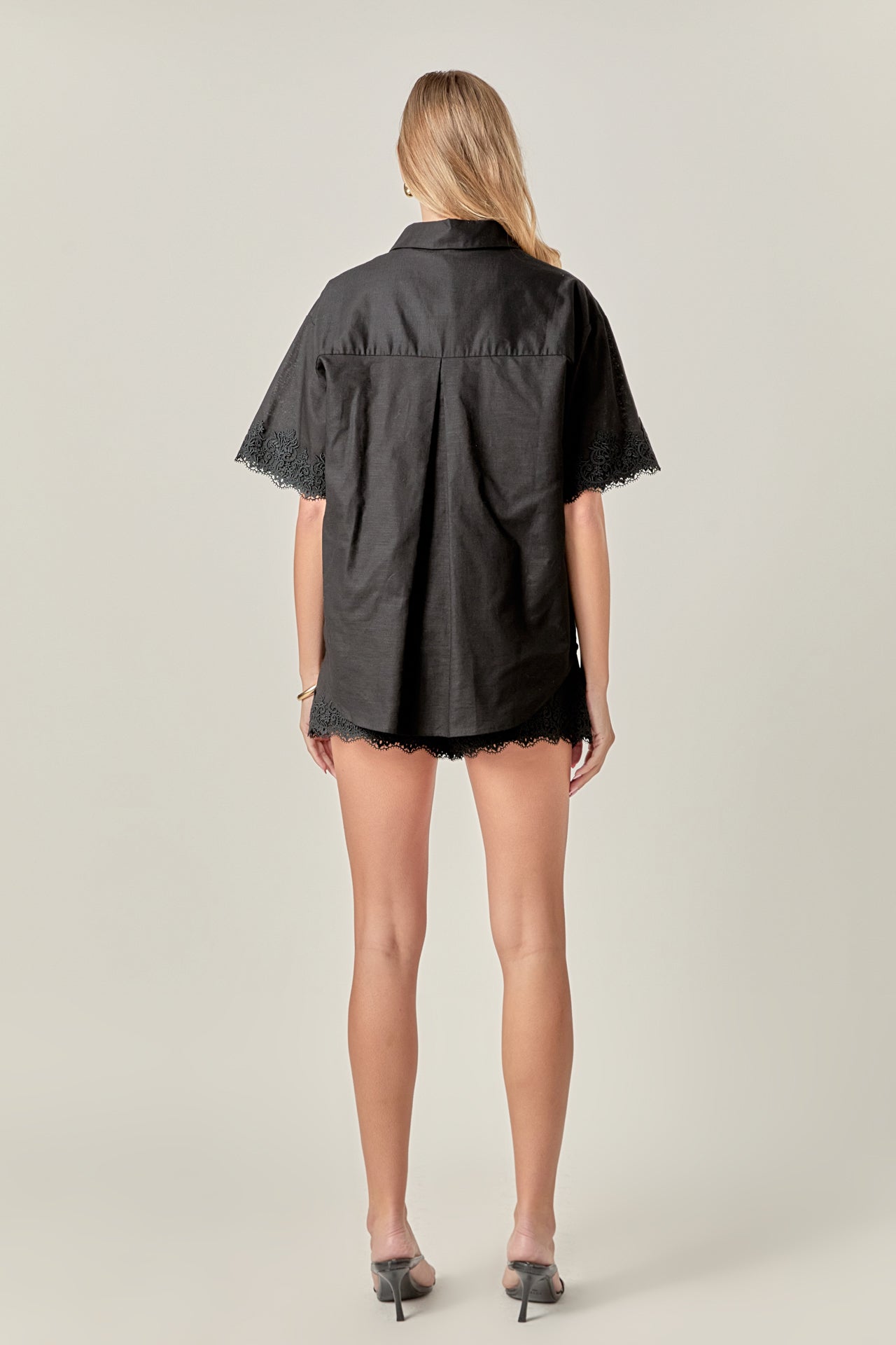 ENGLISH FACTORY - Linen Lace Shirt - SHIRTS & BLOUSES available at Objectrare