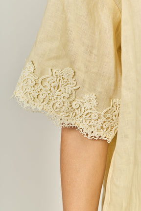 ENGLISH FACTORY - Linen Lace Shirt - SHIRTS & BLOUSES available at Objectrare