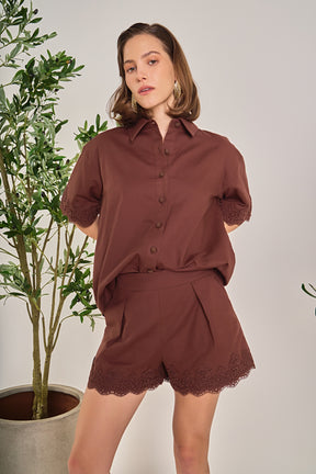 ENGLISH FACTORY - Lace Shorts - SHORTS available at Objectrare