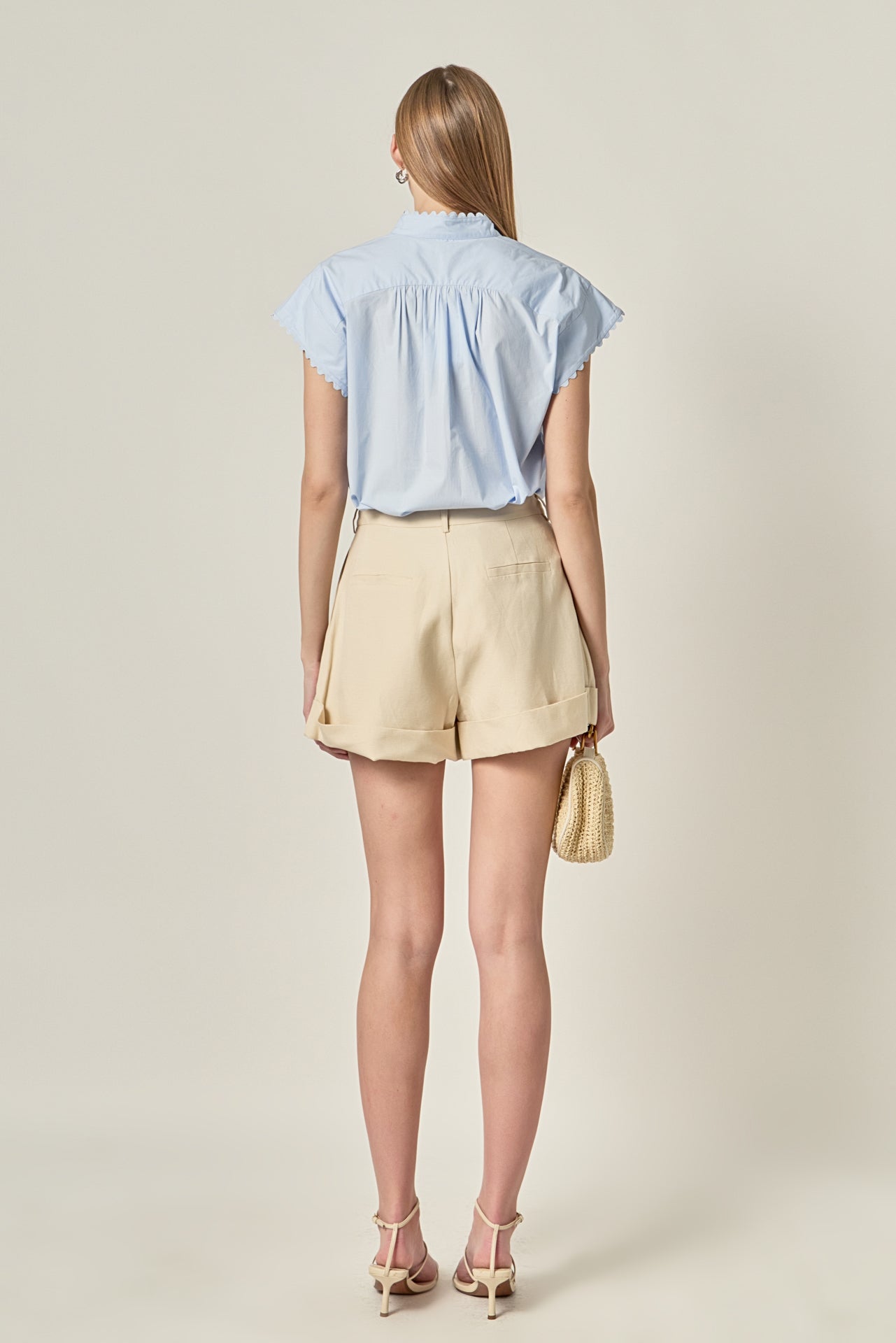 ENGLISH FACTORY - Scallop Trim Ric Rac Short Sleeve Shirt - BLOUSES available at Objectrare