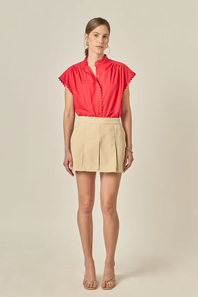 Scallop Trim Ric Rac Short Sleeve Shirt