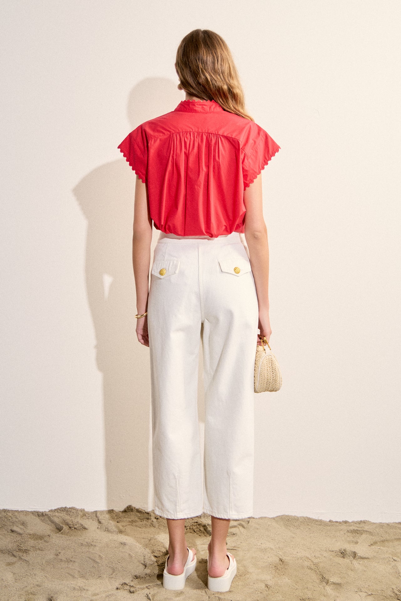 Scallop Trim Ric Rac Short Sleeve Shirt