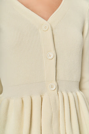 ENGLISH FACTORY - Peplum Knit Long Sleeve Vest - TOPS available at Objectrare