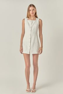ENGLISH FACTORY - Linen Sleeveless Mini Dress - DRESSES available at Objectrare