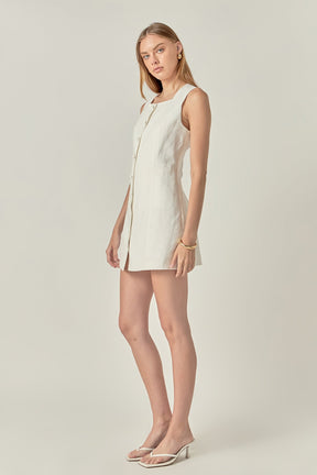 ENGLISH FACTORY - Linen Sleeveless Mini Dress - DRESSES available at Objectrare