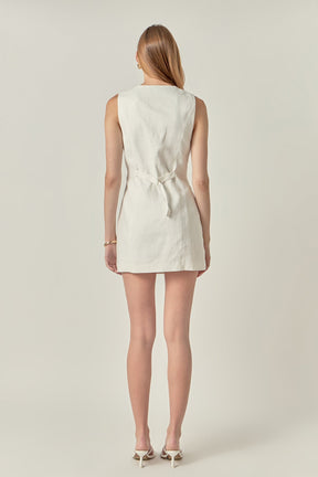 ENGLISH FACTORY - Linen Sleeveless Mini Dress - DRESSES available at Objectrare