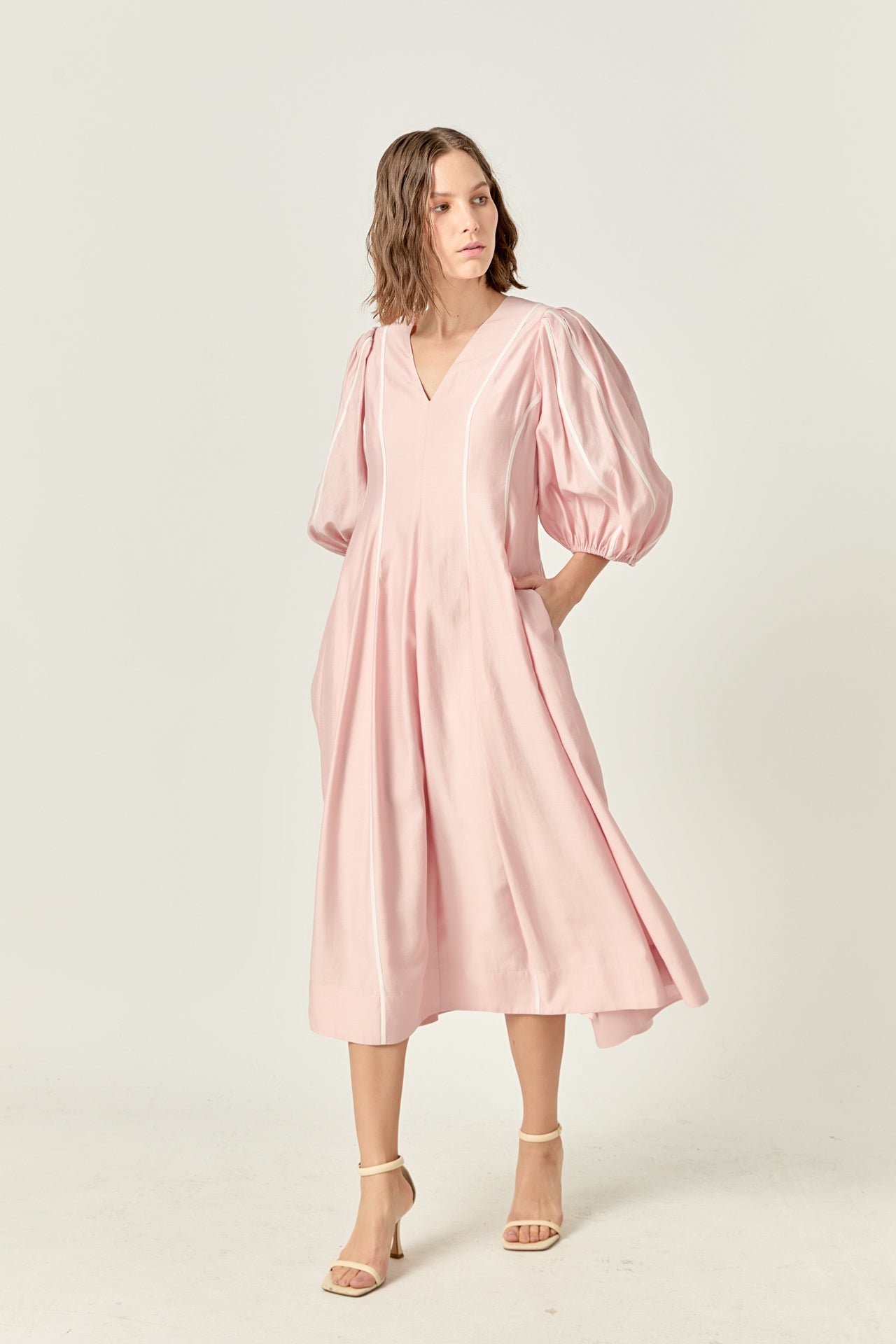 ENGLISH FACTORY - Contrast Binding Midi Dress - DRESSES available at Objectrare