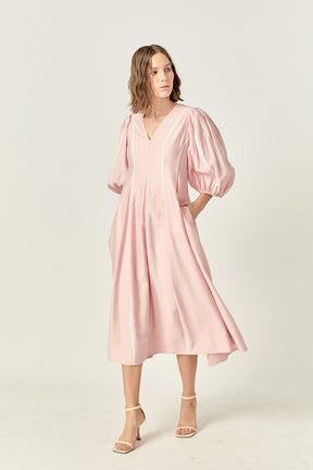 ENGLISH FACTORY - Contrast Binding Midi Dress - DRESSES available at Objectrare