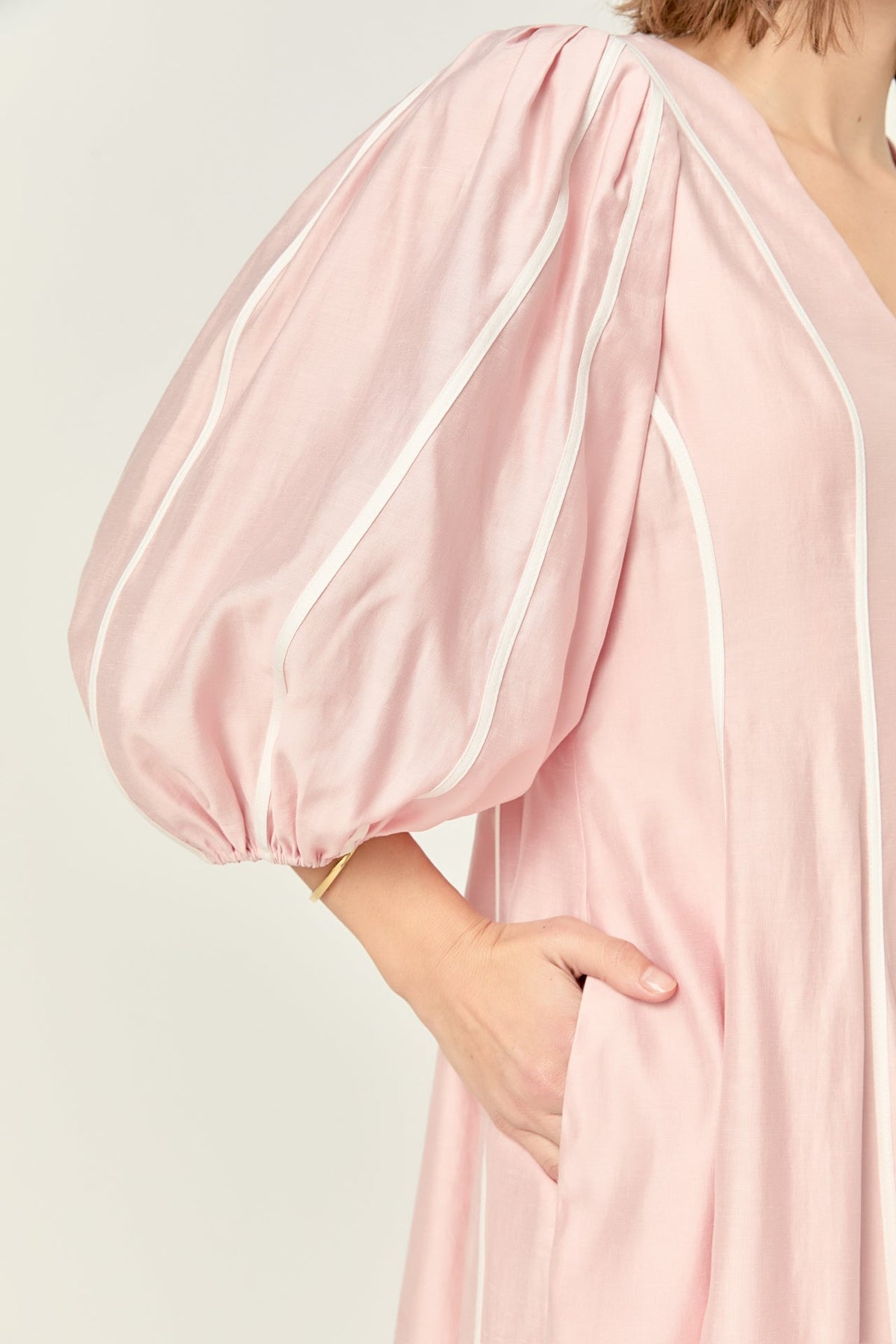 Contrast Binding Midi Dress